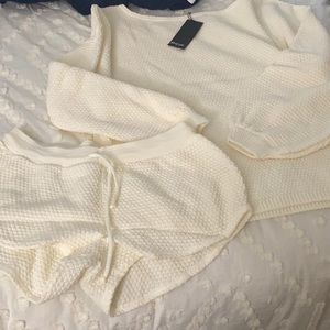 Never worn cream nasty gal beach sweater set